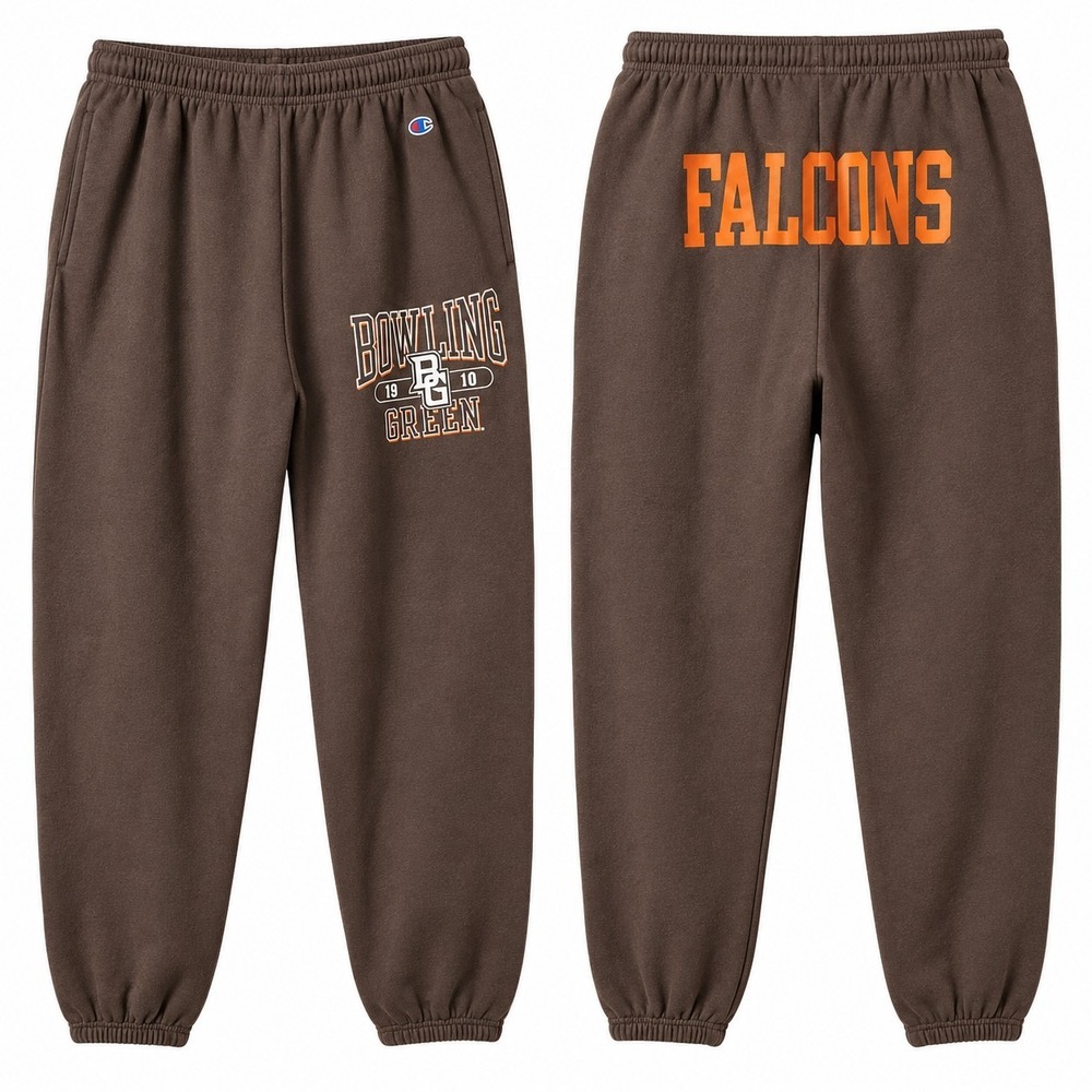 Champion Eco Fleece BOWLING GREEN FALCONS Sweatpant Sz XL Brown Orange College